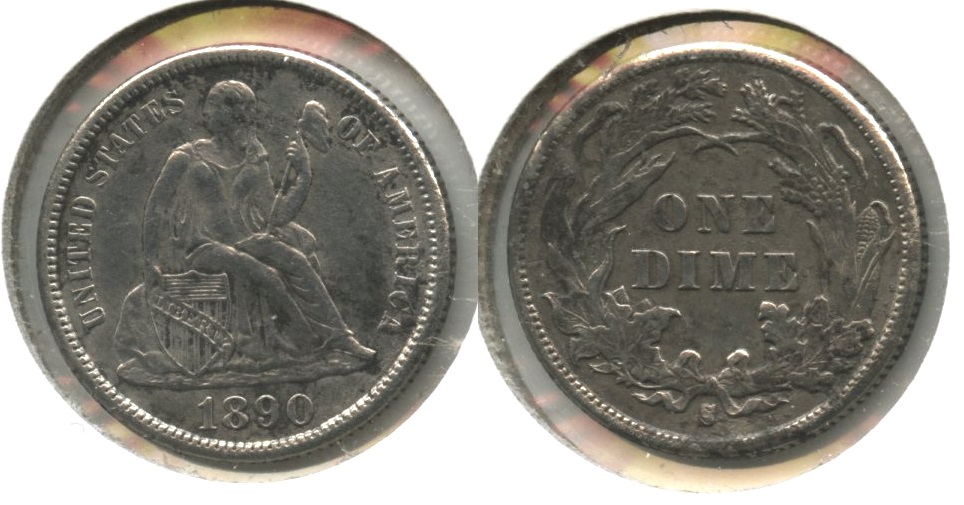1890-S Seated Liberty Dime EF-40 #a Cleaned