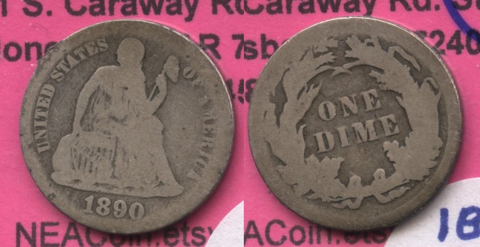 1890 Seated Liberty Dime AG-3 #g