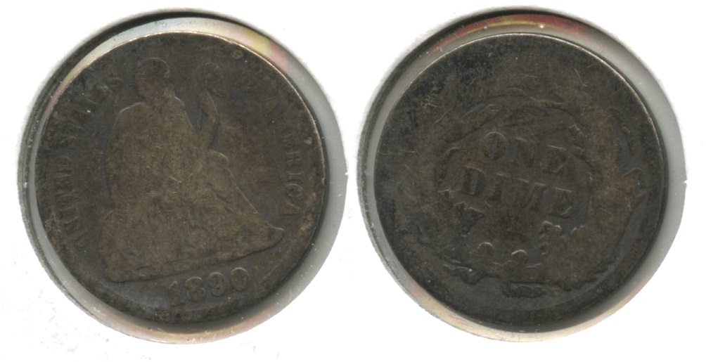 1890 Seated Liberty Dime AG-3 #h