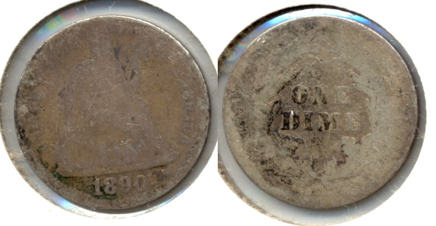 1890 Seated Liberty Dime Fair-2 c