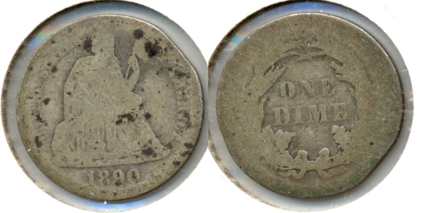 1890 Seated Liberty Dime Fair-2 e