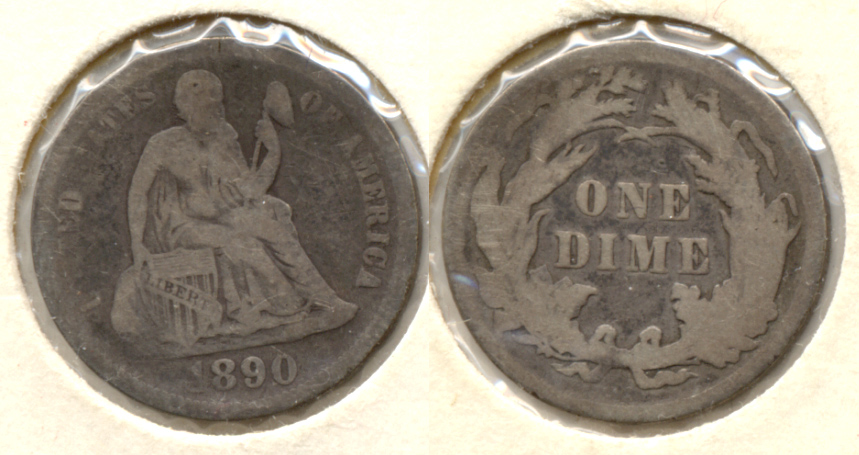 1890 Seated Liberty Dime VG-8 a