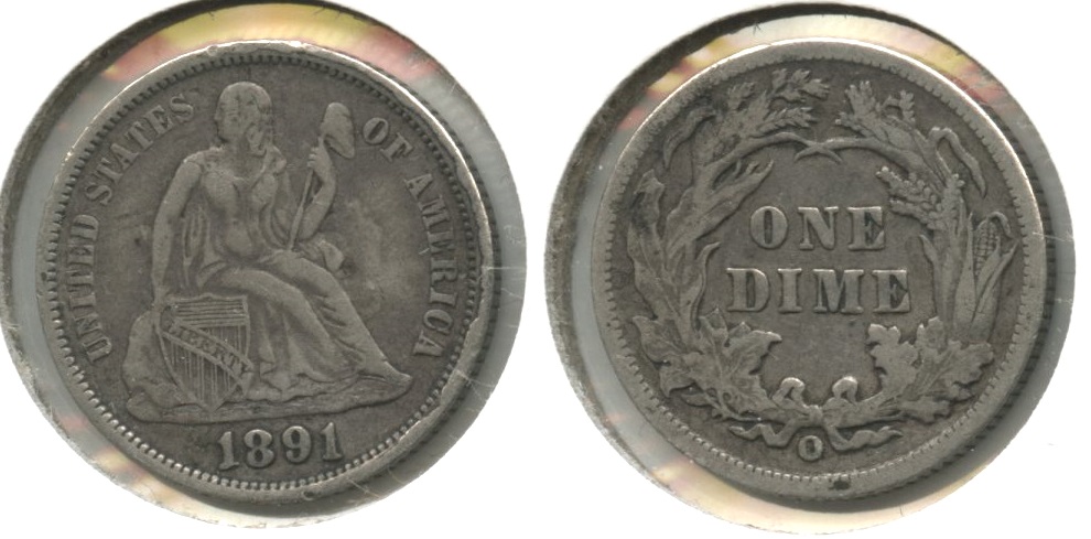 1891-O Seated Liberty Dime VF-20 #c