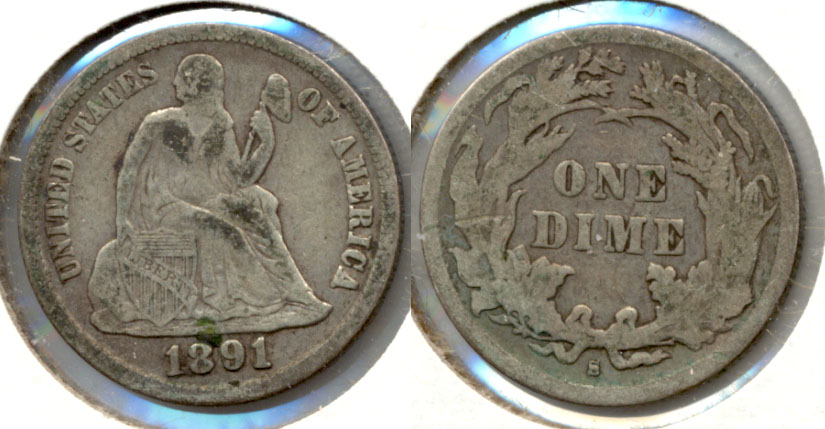 1891-S Seated Liberty Dime Fine-12