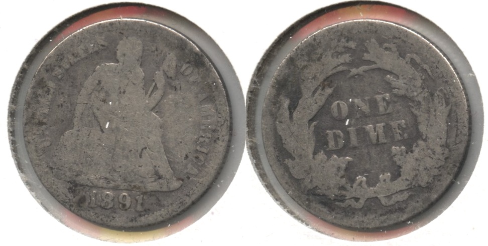 1891 Seated Liberty Dime AG-3 #j