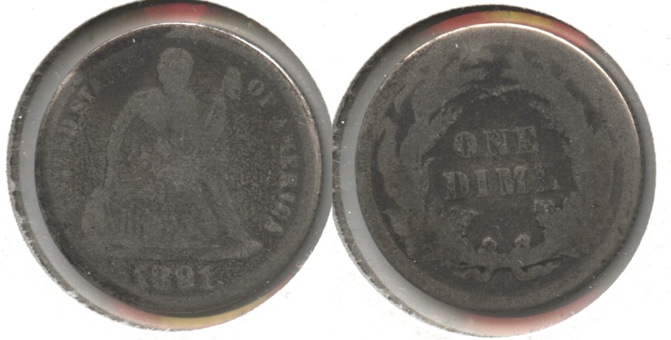 1891 Seated Liberty Dime AG-3 #k
