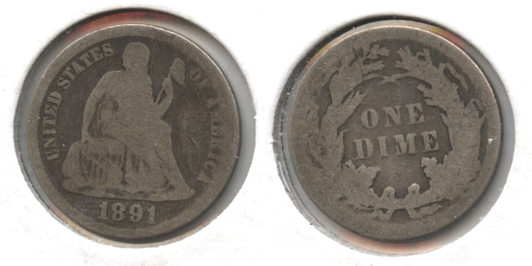 1891 Seated Liberty Dime AG-3 #o