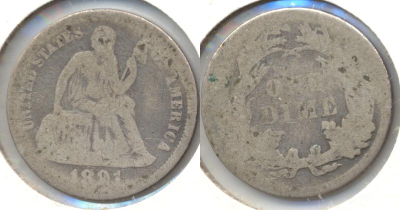 1891 Seated Liberty Dime Fair-2