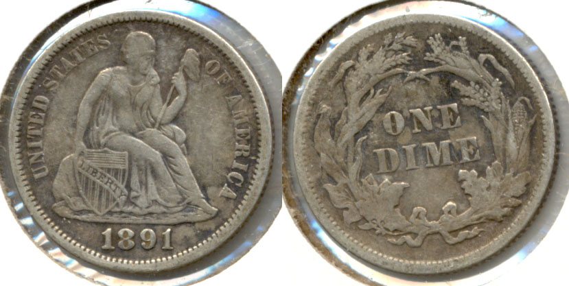 1891 Seated Liberty Dime VF-20