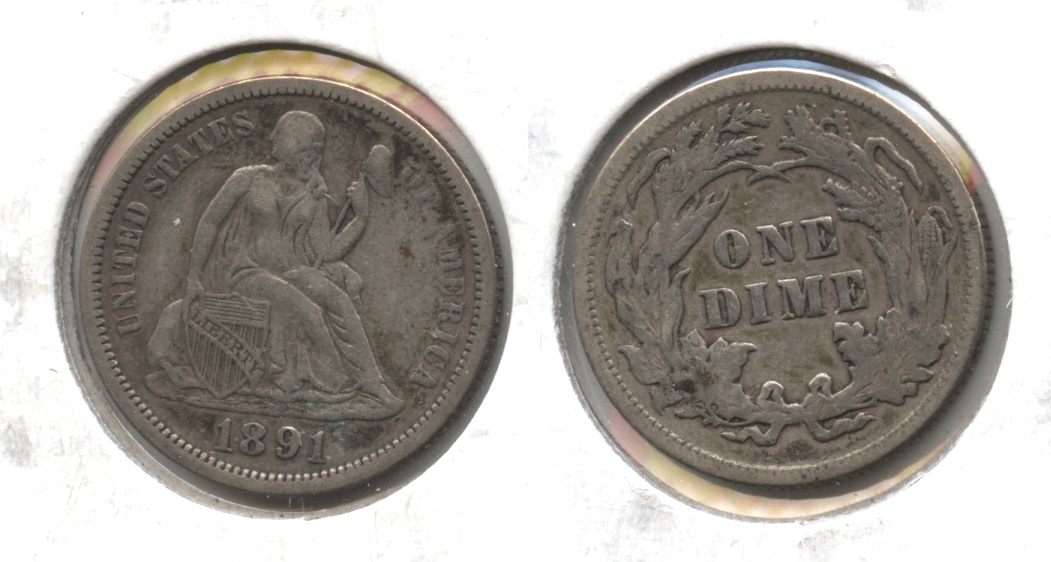 1891 Seated Liberty Dime VF-20 #f