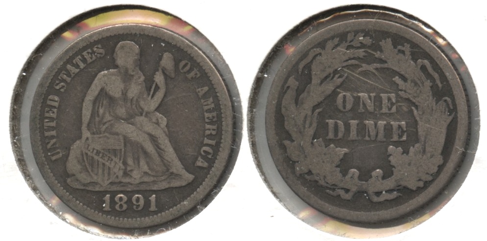 1891 Seated Liberty Dime VG-8 #j