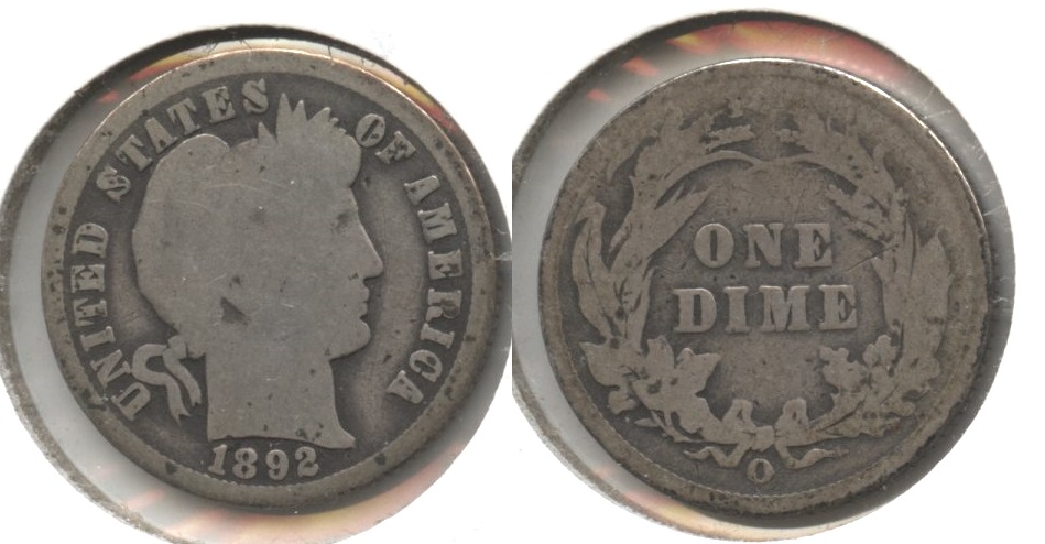 1892-O Barber Dime AG-3+ #g