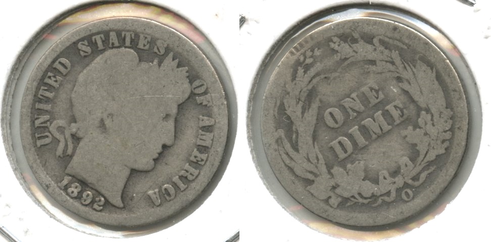 1892-O Barber Dime AG-3 #m