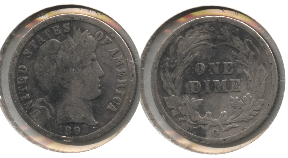 1892-O Barber Dime Good-4 #f