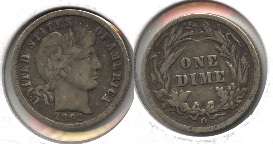 1892-O Barber Dime VF-20
