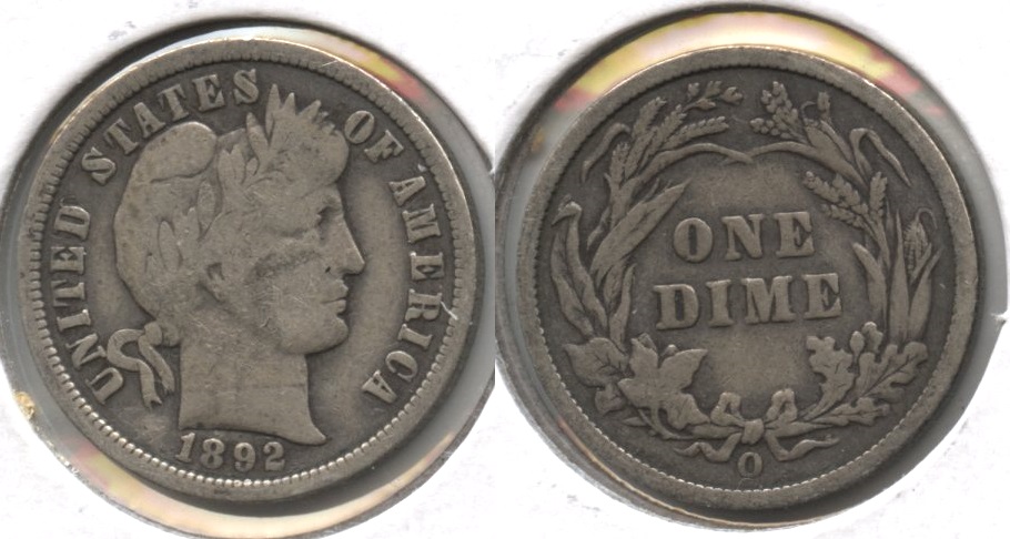 1892-O Barber Dime VG-8 #b