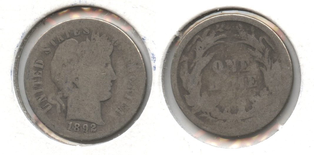 1892 Barber Dime AG-3 #b