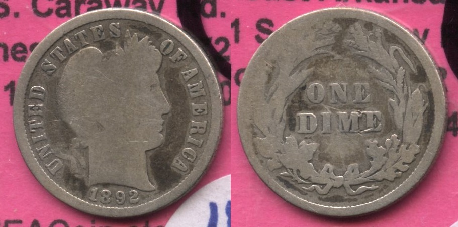 1892 Barber Dime AG-3 #c