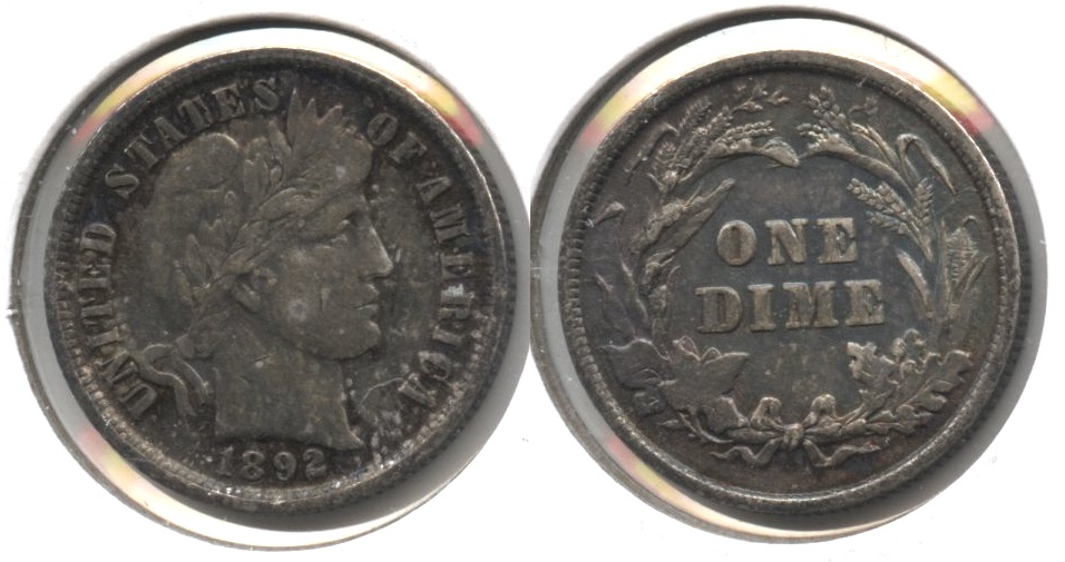1892 Barber Dime AU-50