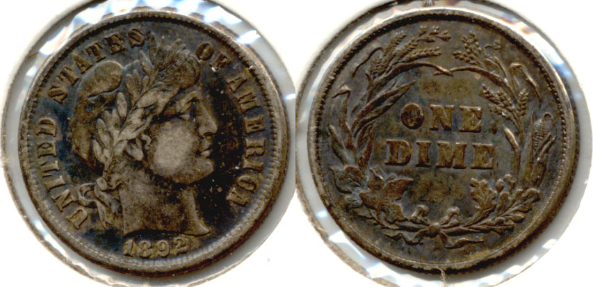 1892 Barber Dime EF-40