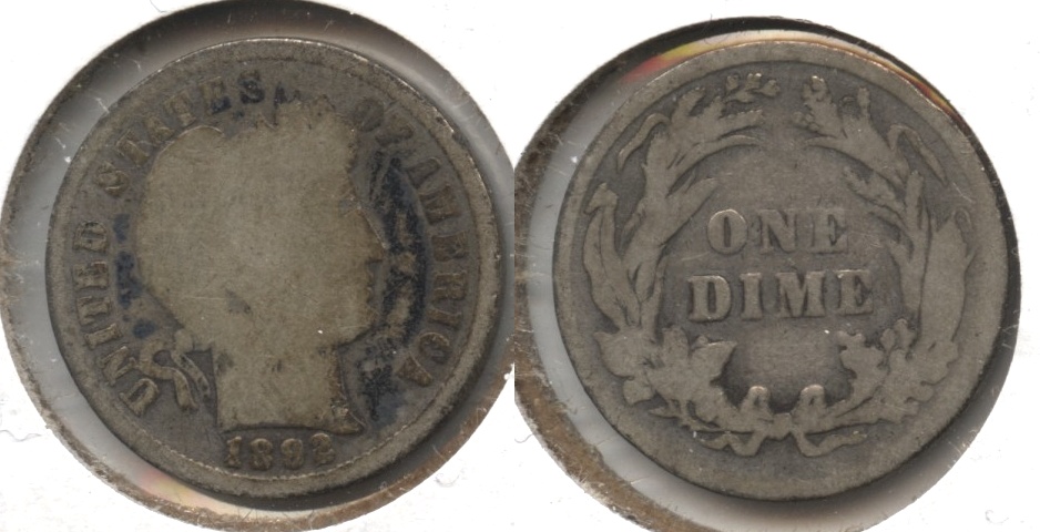 1892 Barber Dime Good-4