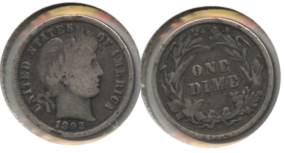 1892 Barber Dime Good-6