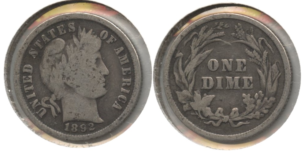 1892 Barber Dime Good-6 #a