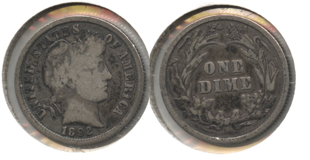 1892 Barber Dime Good-6 #c