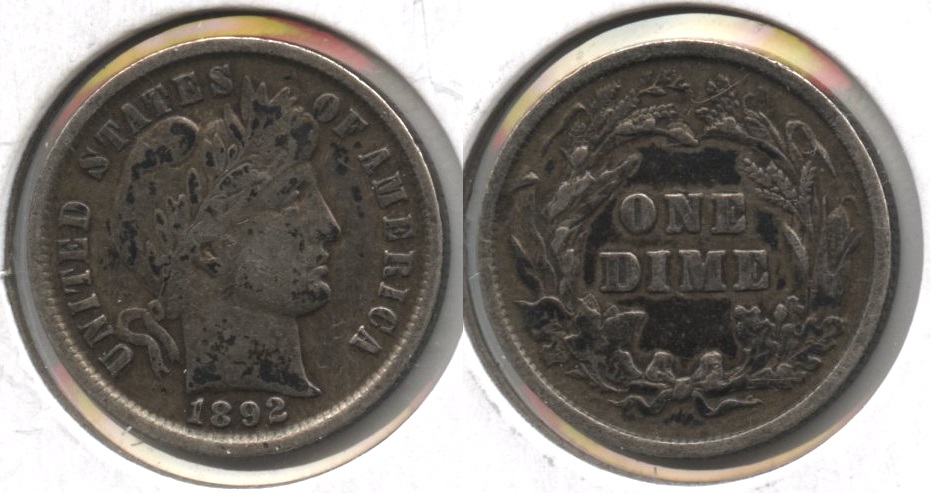1892 Barber Dime VF-20 #c