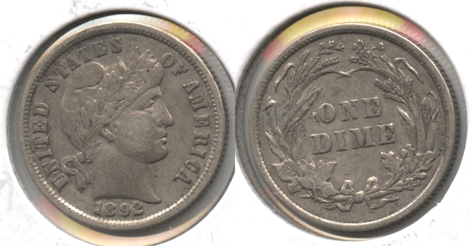 1892 Barber Dime VF-20 #e
