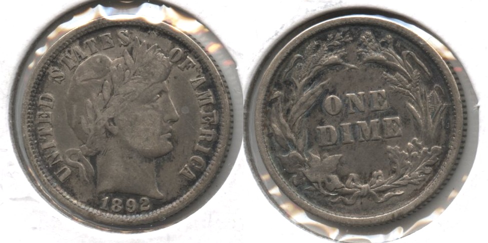 1892 Barber Dime VF-20 #l