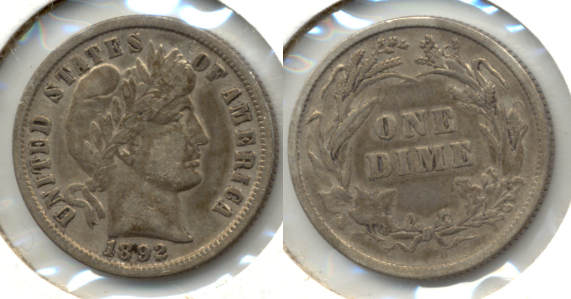 1892 Barber Dime VF-30