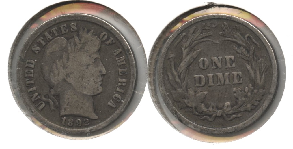 1892 Barber Dime VG-8 #d