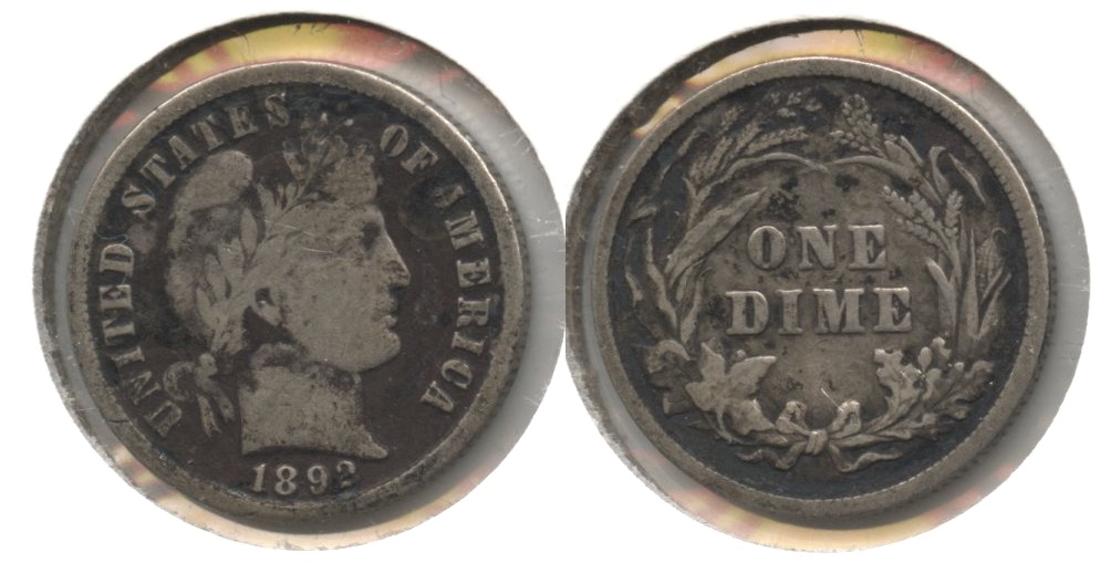 1892 Barber Dime VG-8 #j