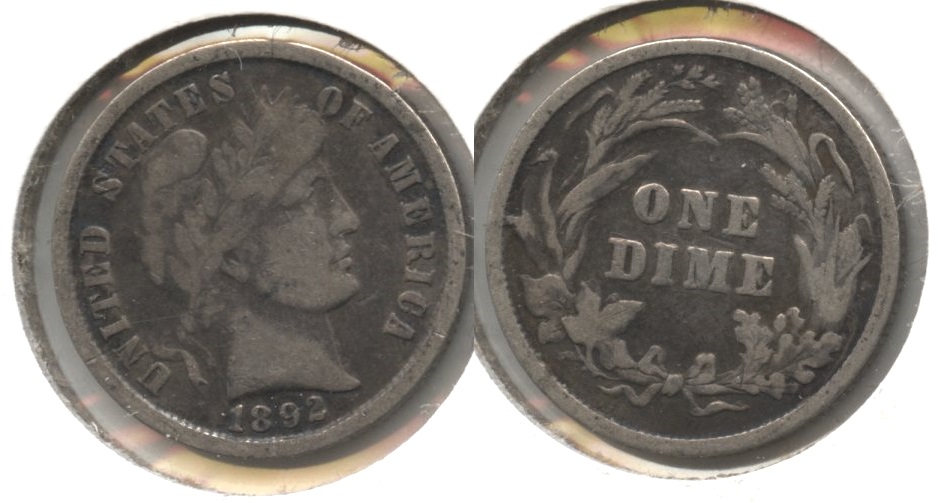 1892 Barber Dime VG-8 #k