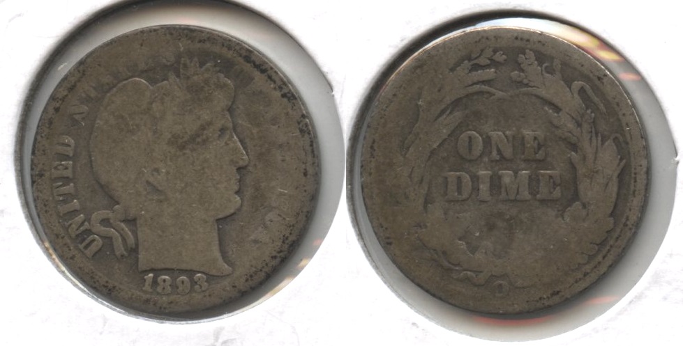 1893-O Barber Dime AG-3 #b