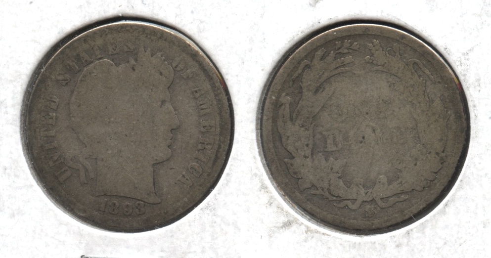 1893-S Barber Dime Good-4 #a