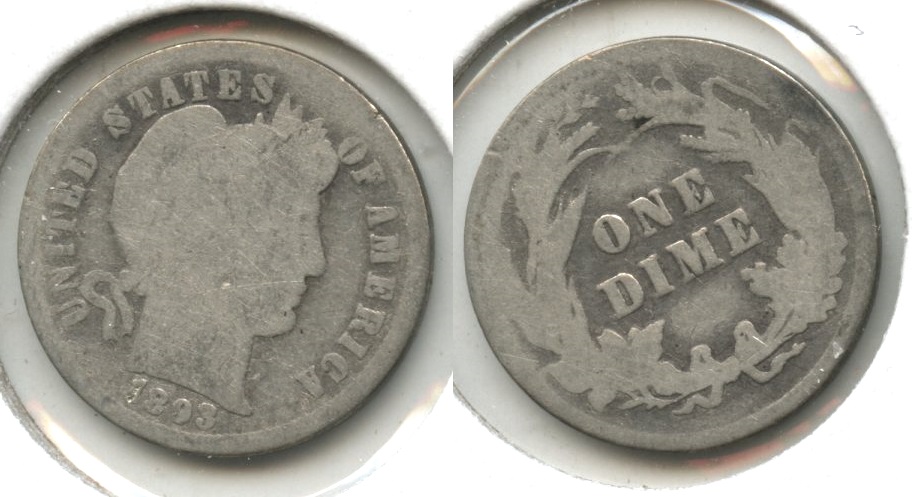 1893 Barber Dime AG-3 #a