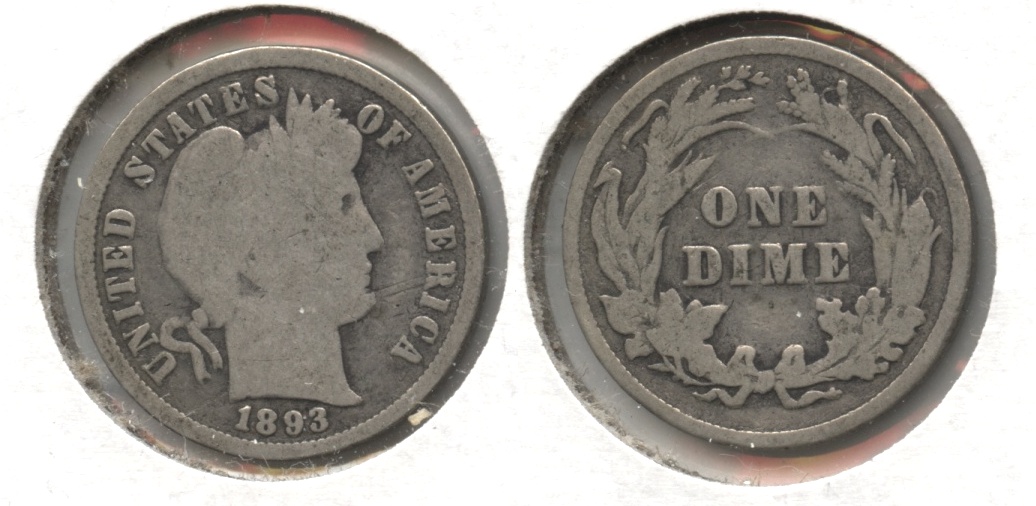 1893 Barber Dime G-4 #a