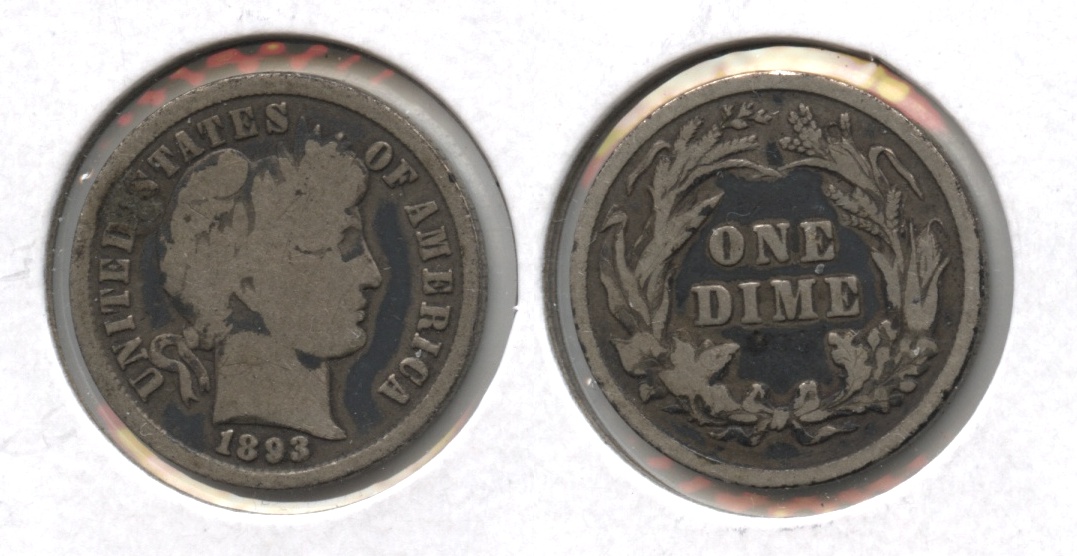 1893 Barber Dime G-4 #b