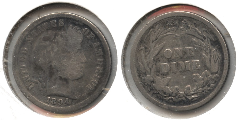 1894 Barber Dime Good-4 #a