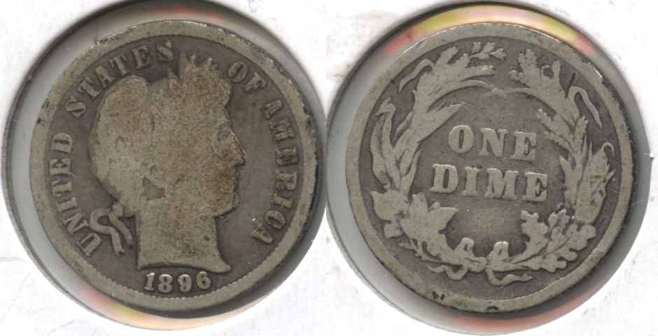 1896 Barber Dime Good-4