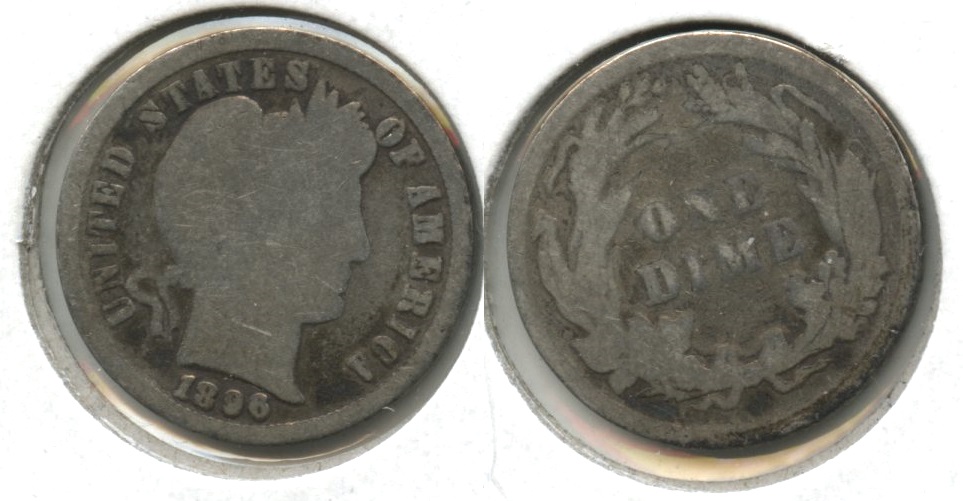 1896 Barber Dime Good-4 #d