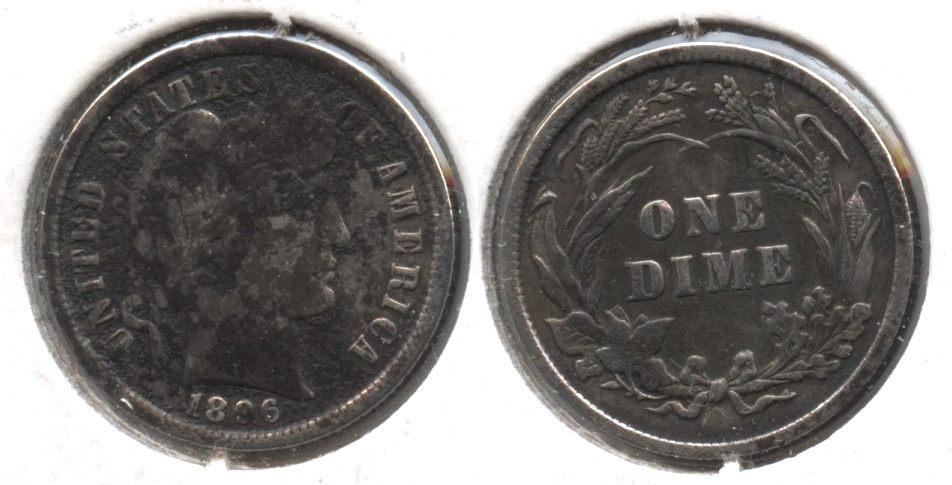 1896 Barber Dime VG-8 Cleaned