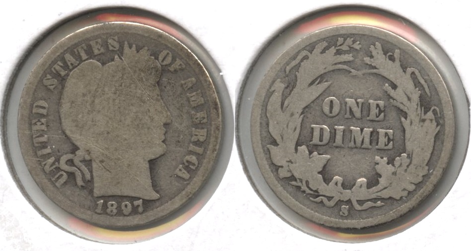 1897-S Barber Dime AG-3+