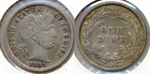 1897 Barber Dime F-12
