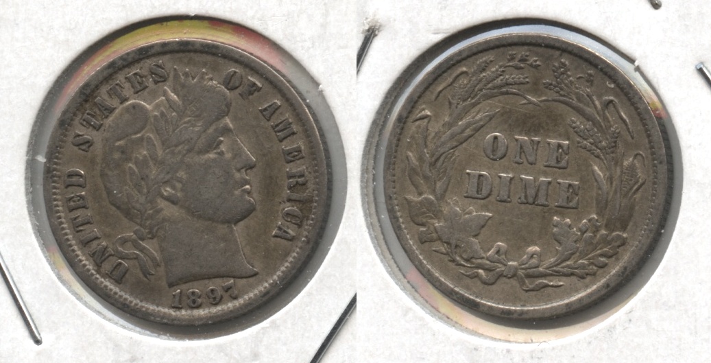 1897 Barber Dime Fine-12 #b