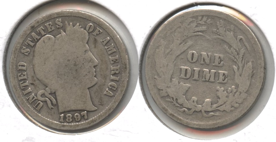 1897 Barber Dime Good-4