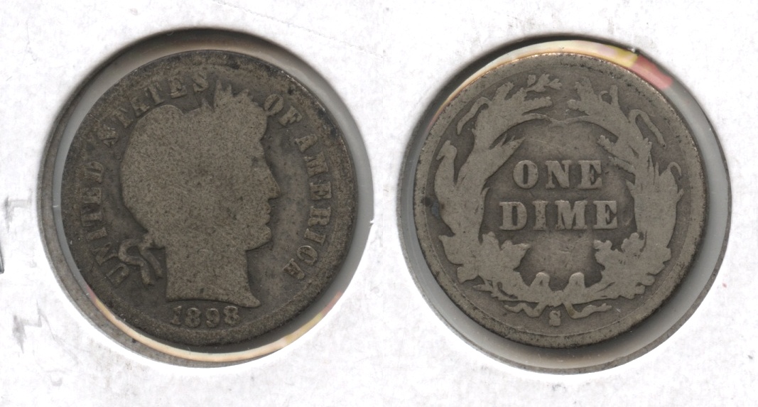 1898-S Barber Dime Good-4
