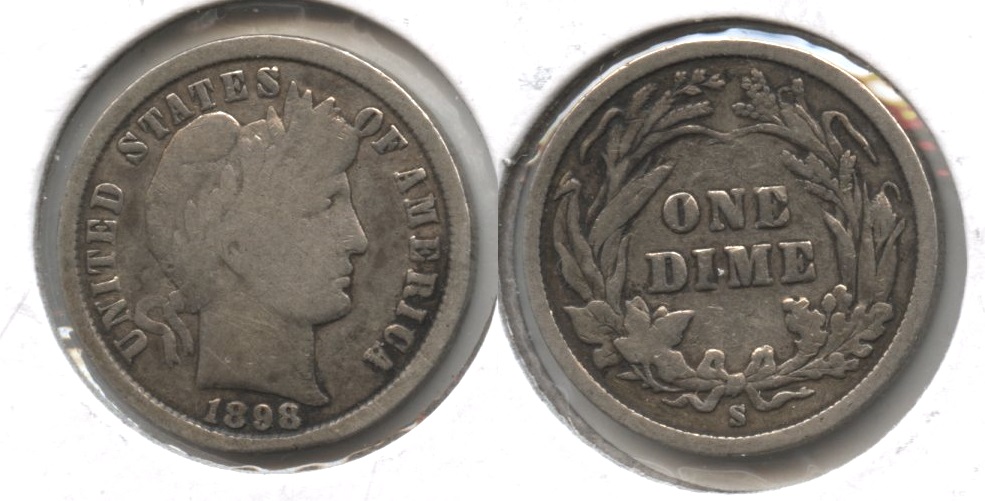 1898-S Barber Dime Good-4 #a